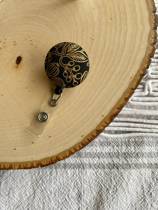Rifle Paper Co. Gold Motif Retractable Badge Reel