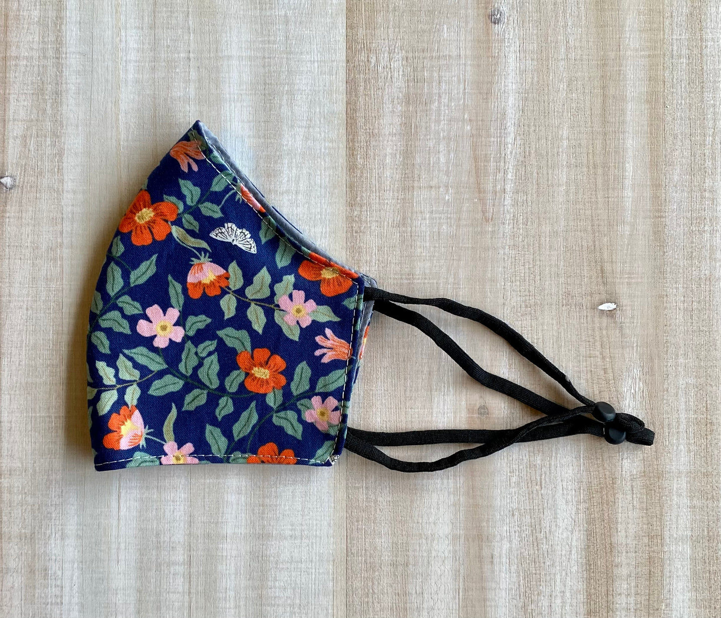Poppies in Blue Adjustable Mask