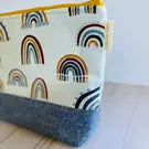 Macrame Rainbow Large Zippered Pouch