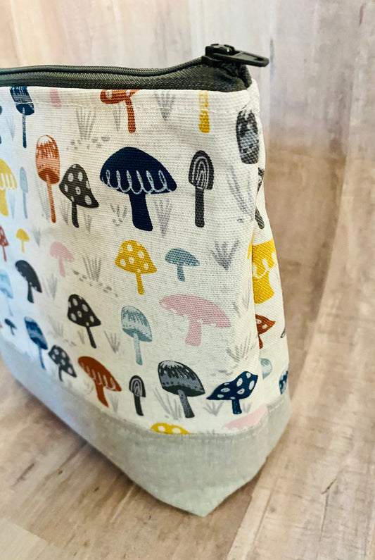Multicolored Toadstool Large Zippered Bag