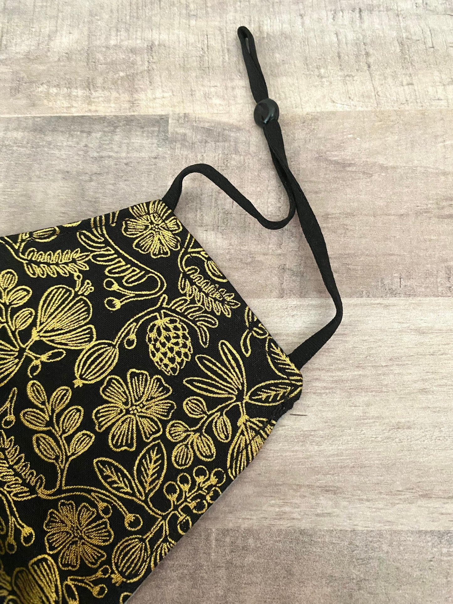 Rifle Paper Co. Golden Black Flora Adjustable Mask