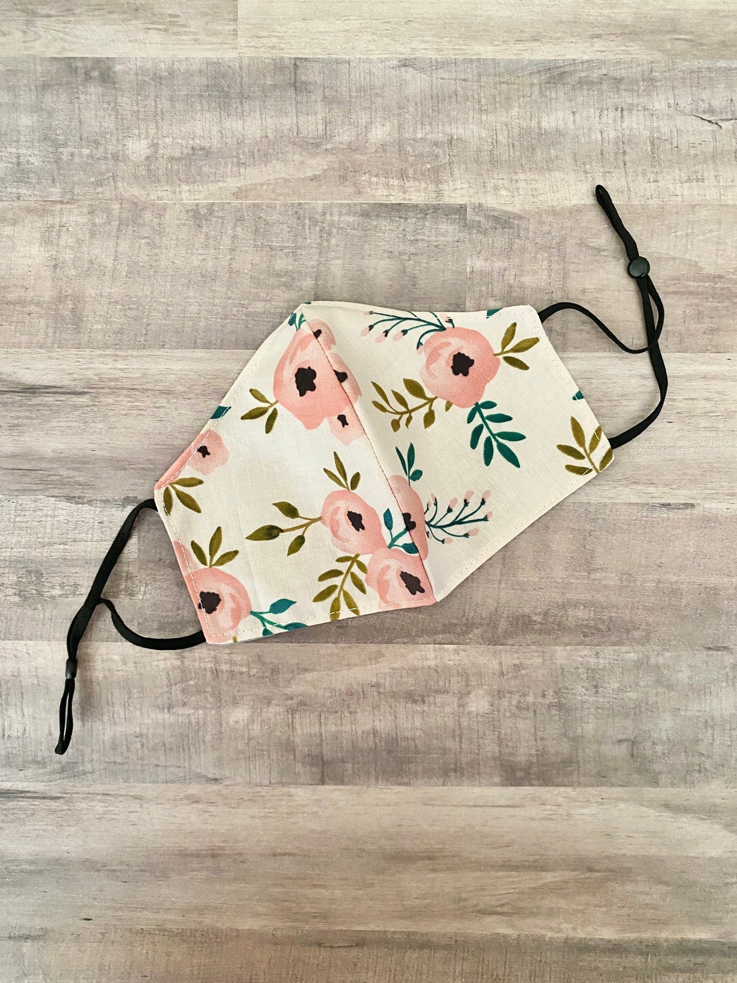 Pink Flowers Adjustable Mask