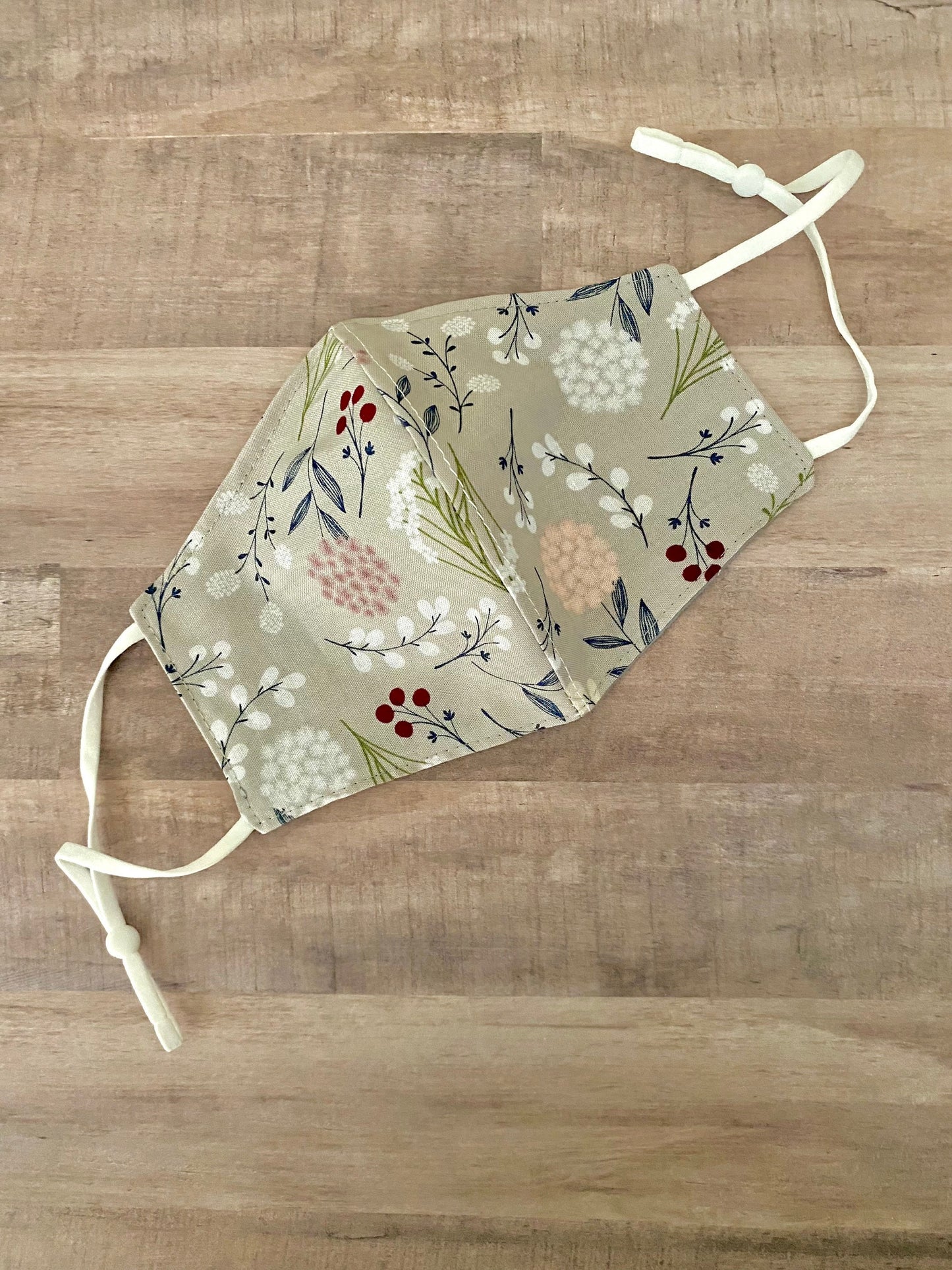 Gray Floral Adjustable Mask