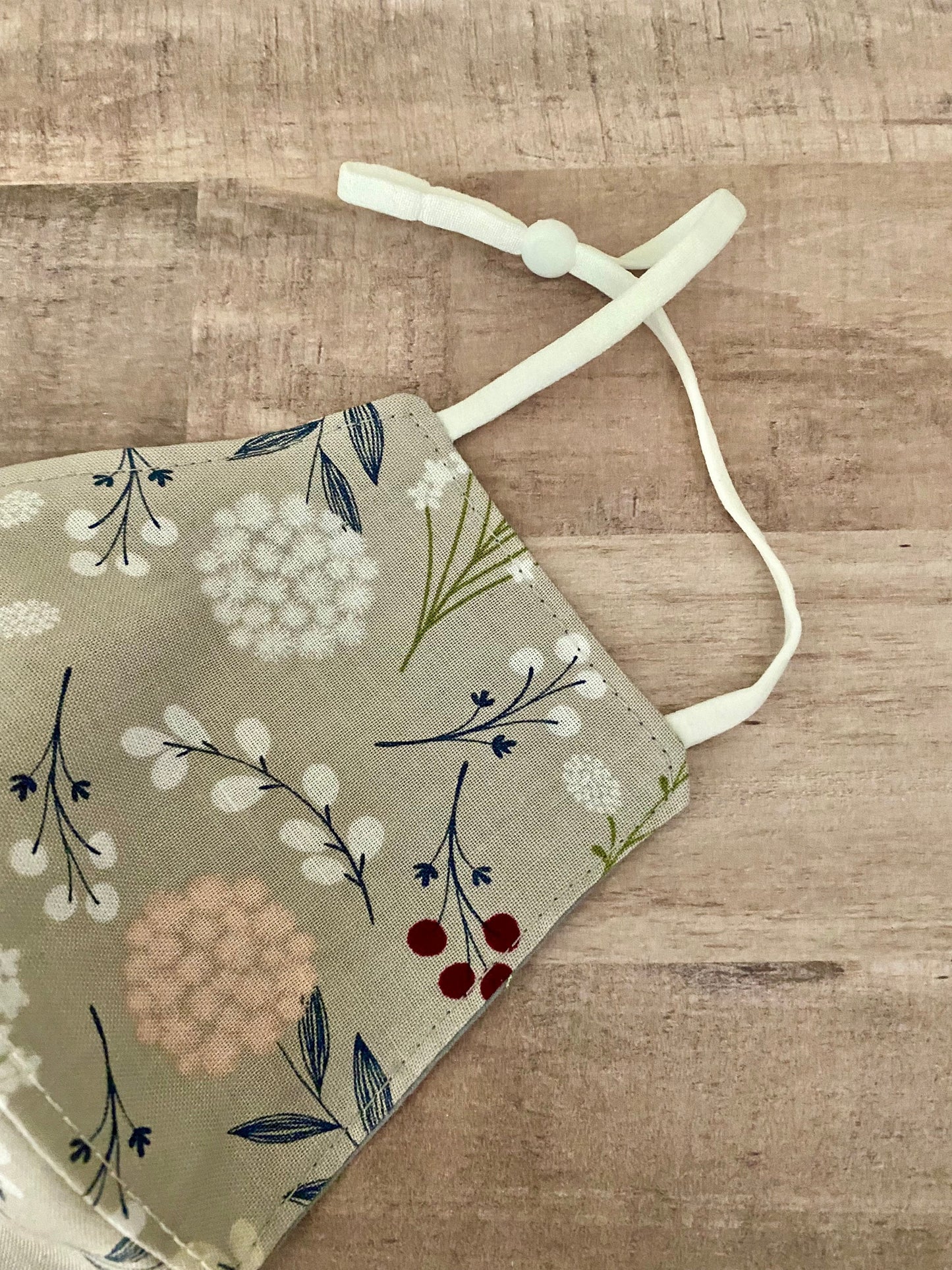 Gray Floral Adjustable Mask