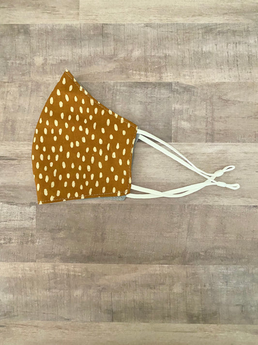 Terracotta Polka Dot Adjustable Mask
