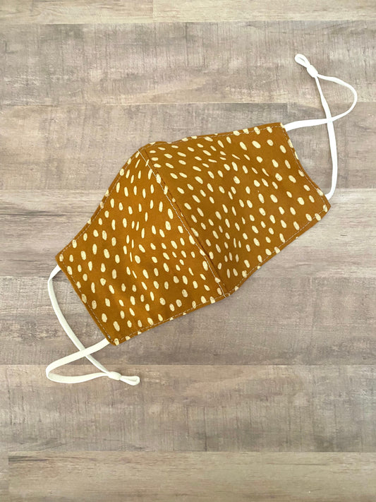 Terracotta Polka Dot Adjustable Mask