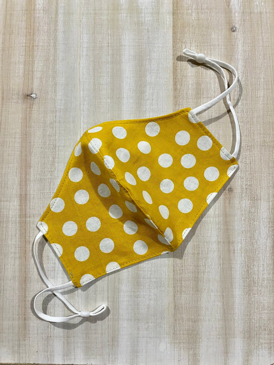 Mustard Polka Dots Adjustable Mask
