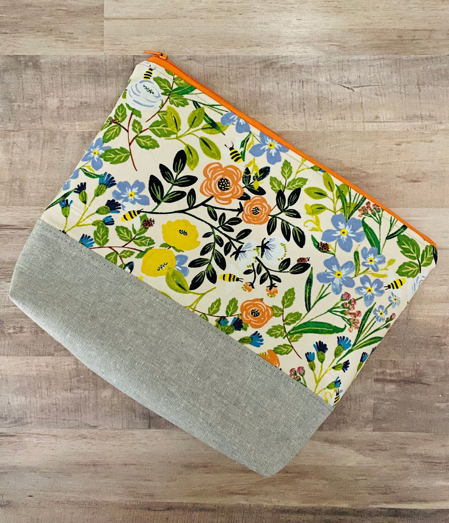 Vibrant Floral Large Zippered Bag