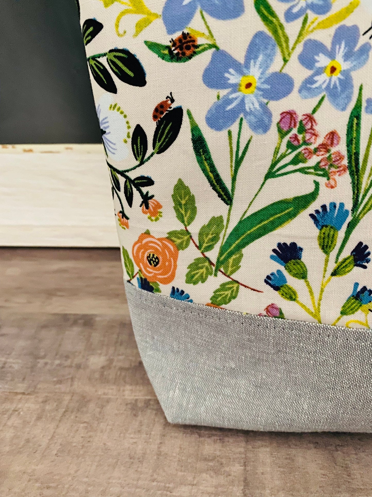 Vibrant Floral Large Zippered Bag
