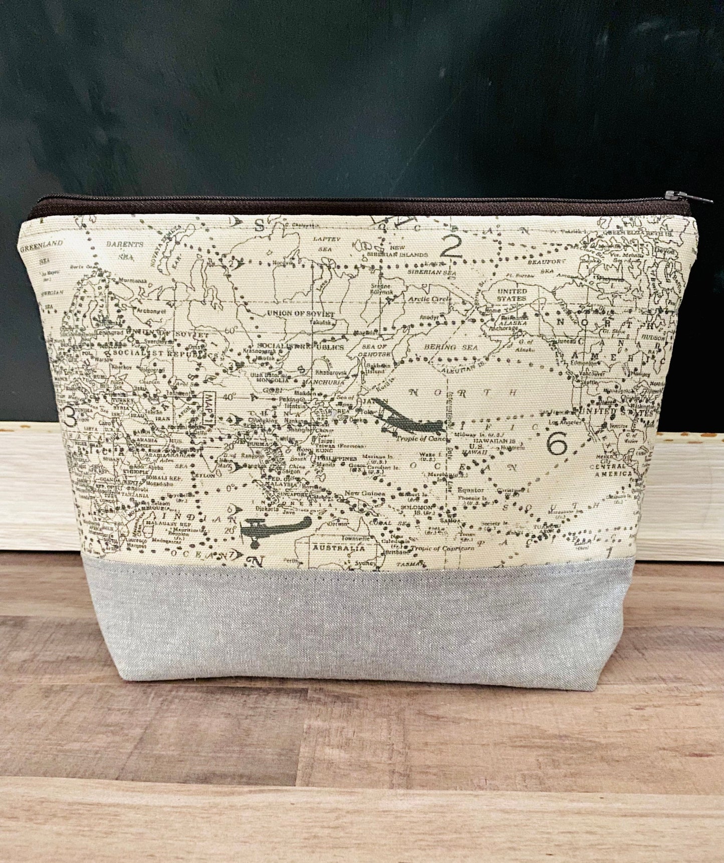 Antique Maps Large Zippered Bag