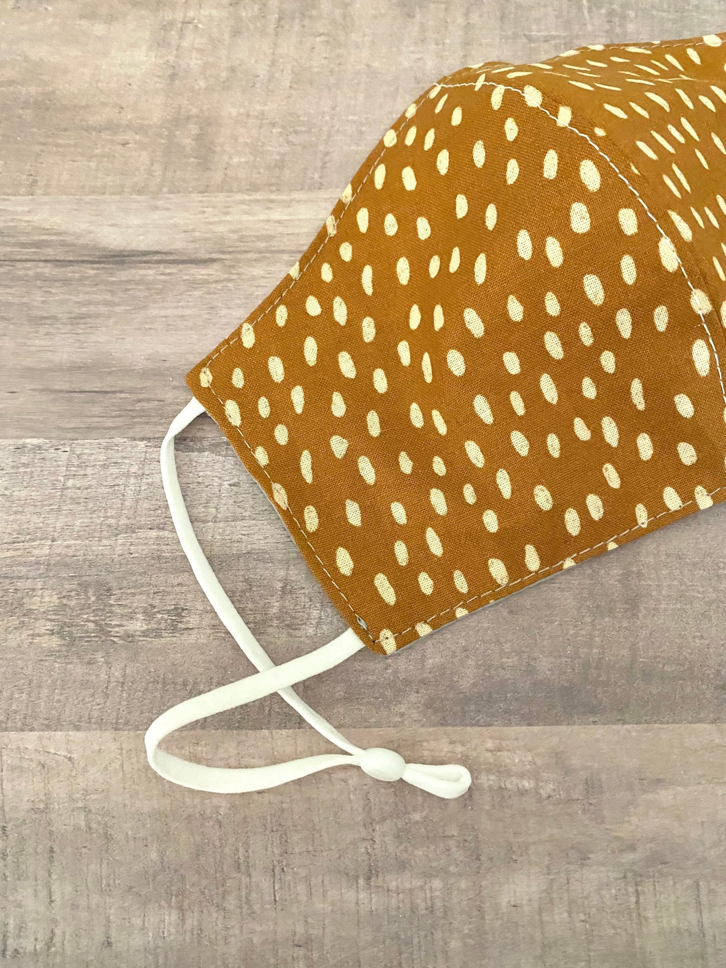 Terracotta Polka Dot Adjustable Mask