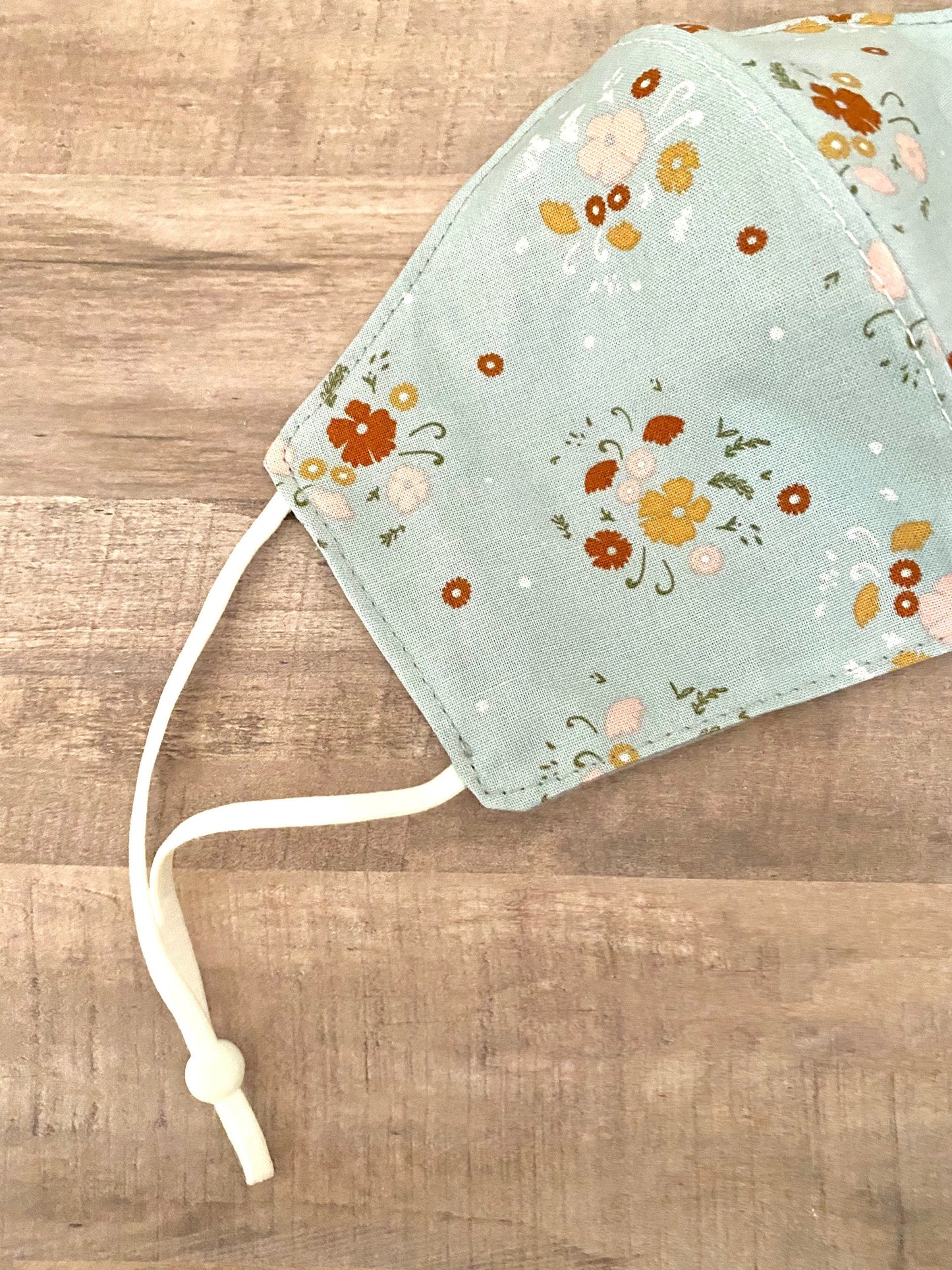 Blue Petit Floral Adjustable Mask