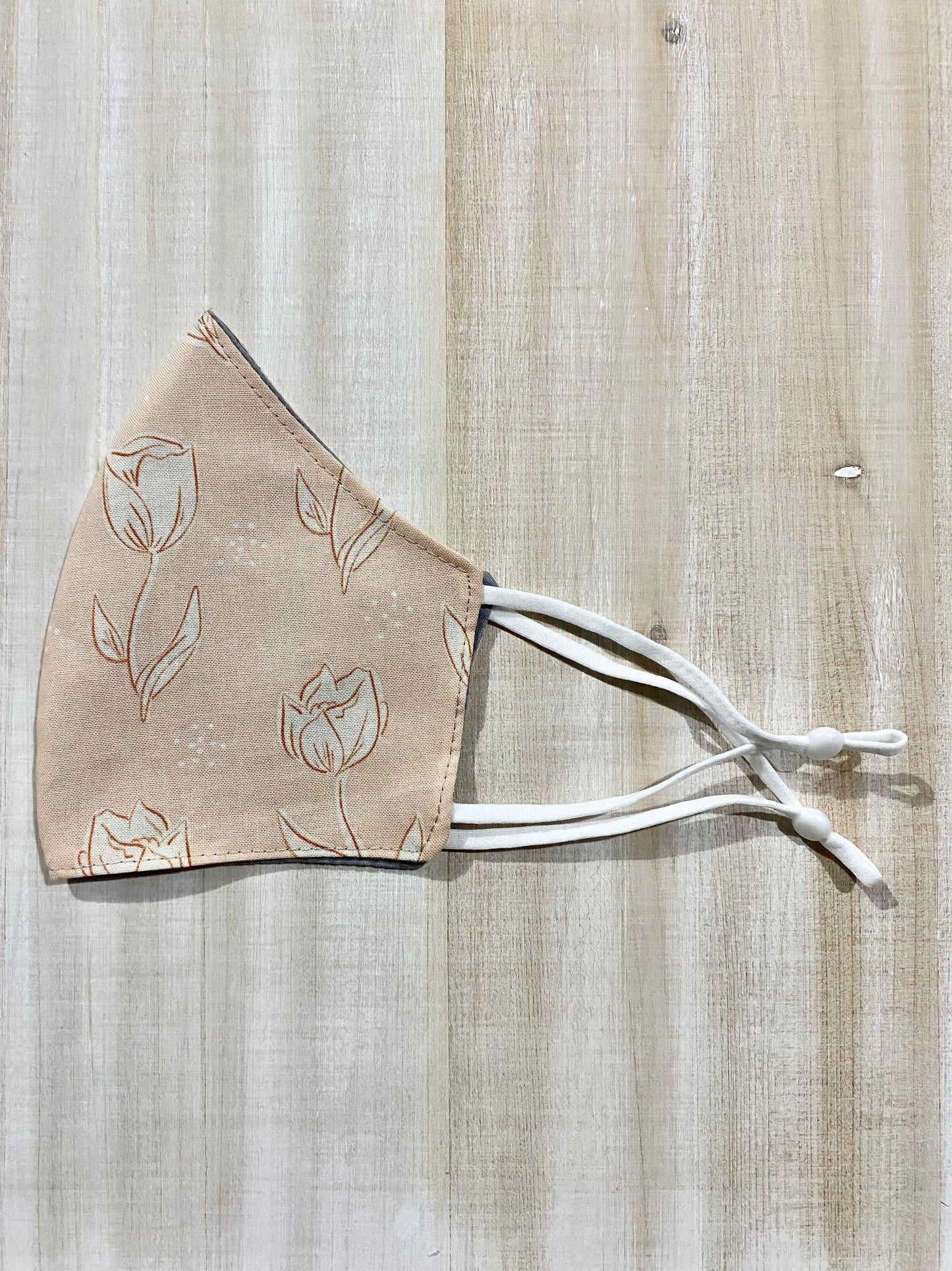 White Tulips Adjustable Mask