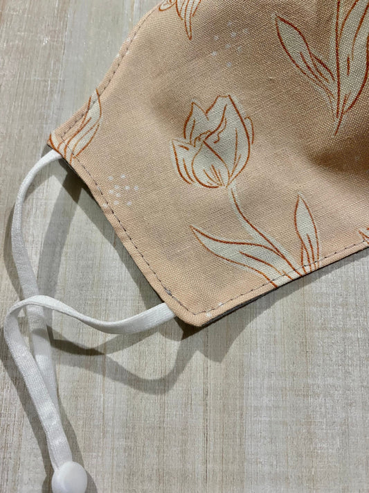White Tulips Adjustable Mask
