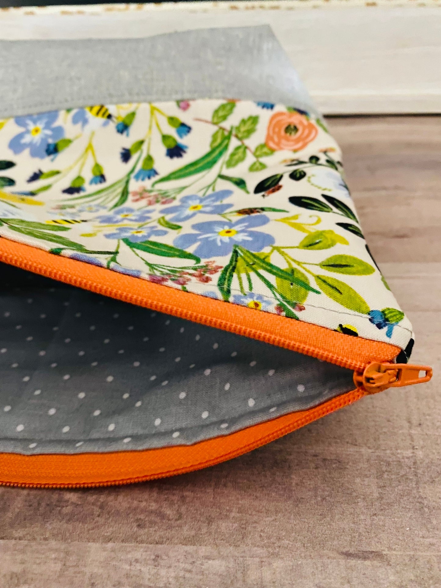 Vibrant Floral Large Zippered Bag
