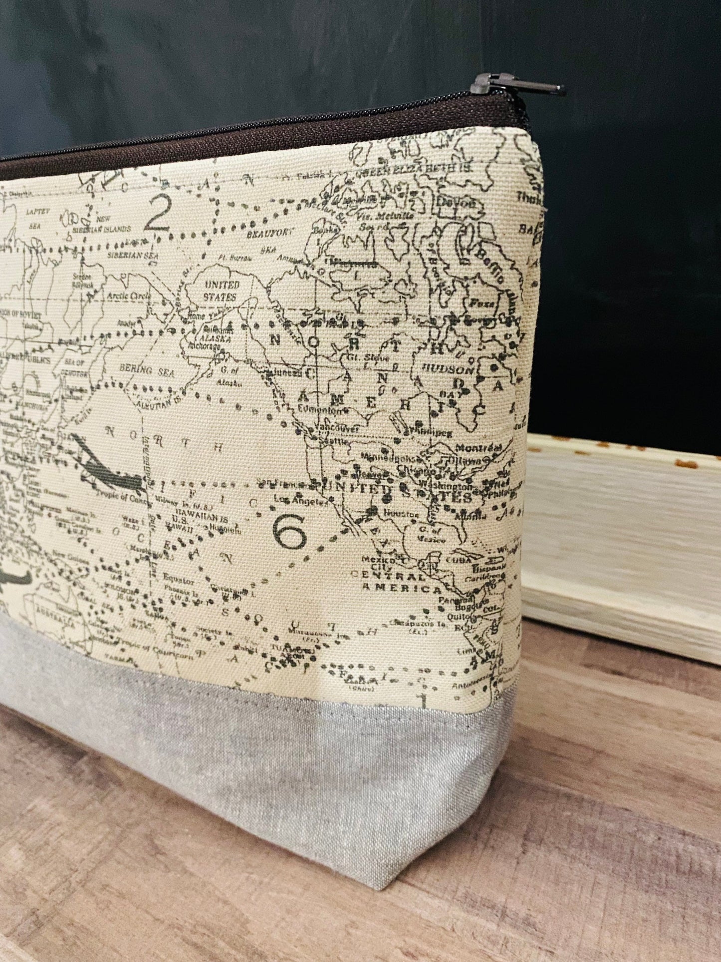 Antique Maps Large Zippered Bag
