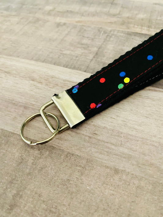 Multicolored Polka Dot Key Fob