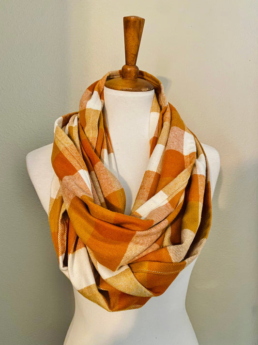 Fall Foliage Infinity Scarf, infinity scarf, fall scarf, orange scarf, autumn scarf
