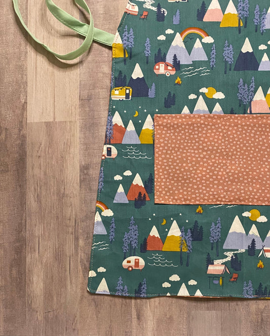 Happy Campers and Mountains Child Apron