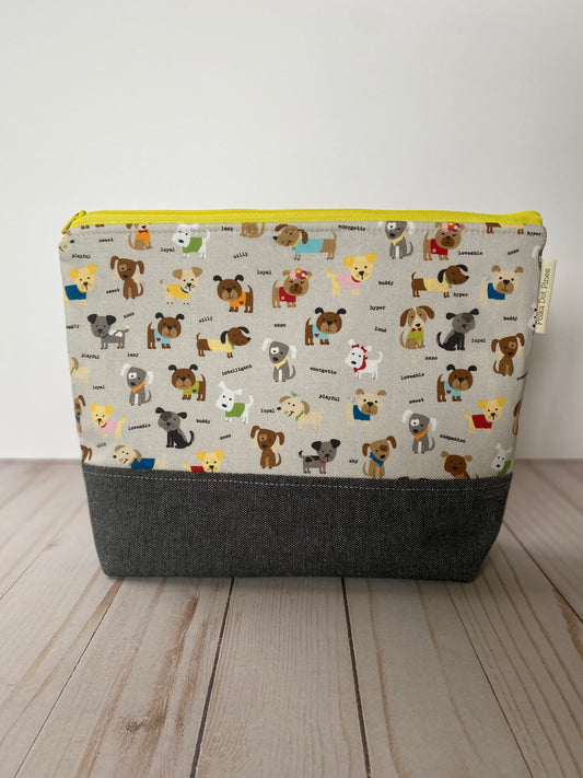 Puppy Large Zippered Bag