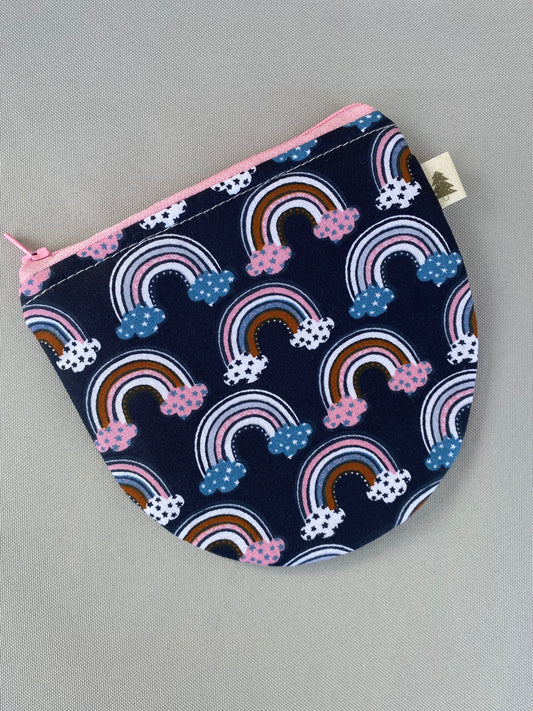 Navy Rainbows Petal Pouch