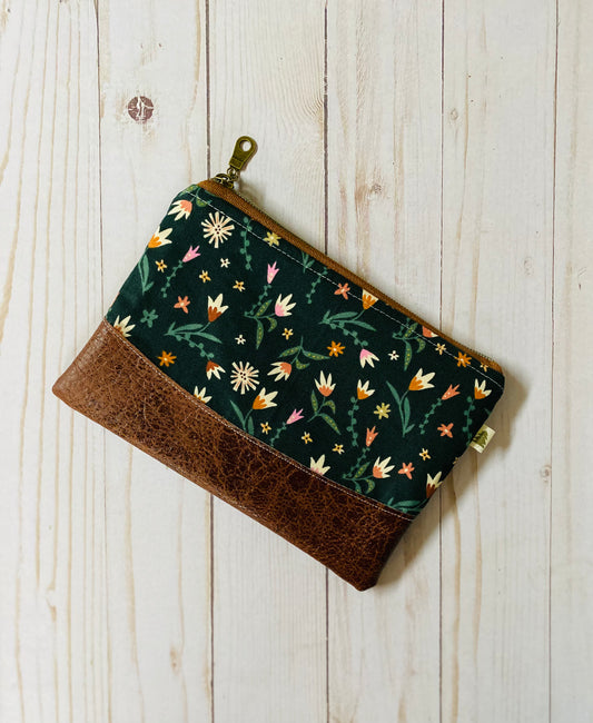 Green Floral Wallet