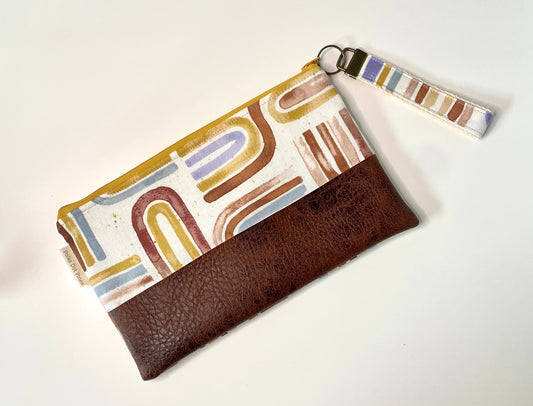 Abstract Boho Rainbow Wristlet