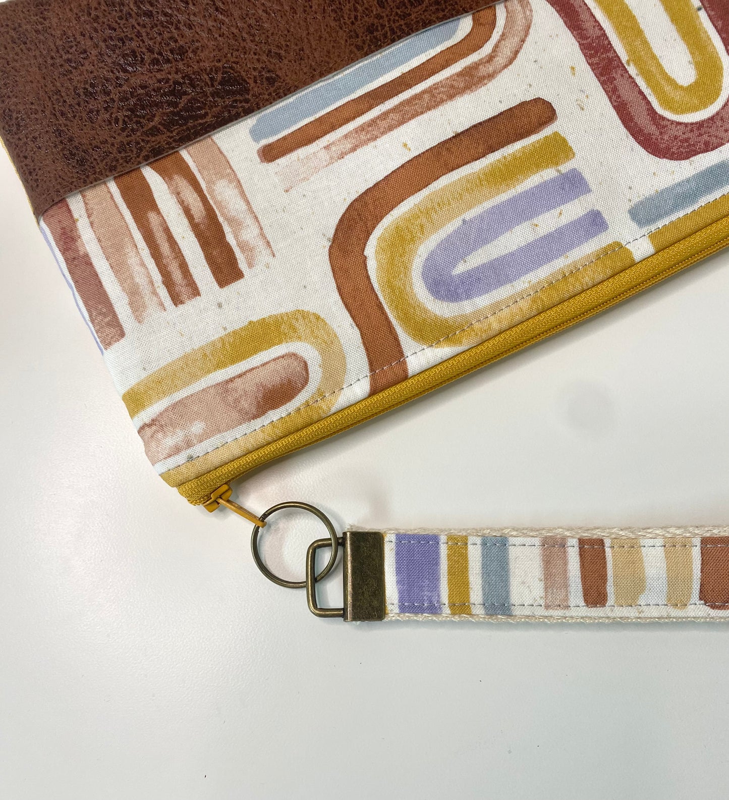 Abstract Boho Rainbow Wristlet