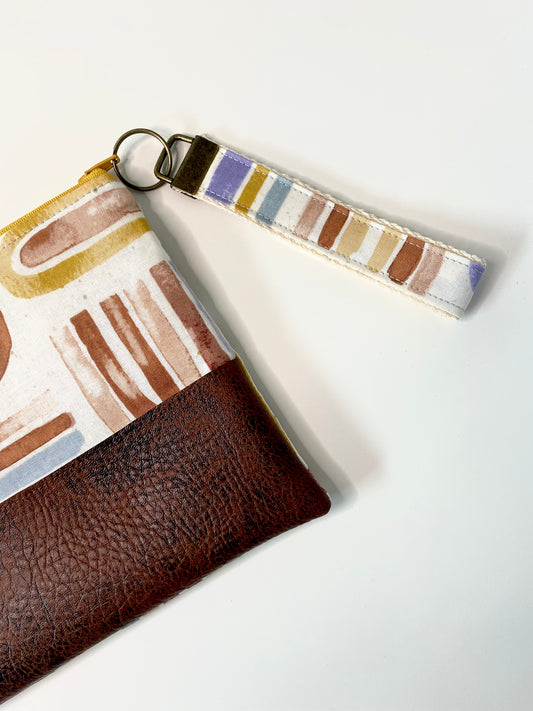Abstract Boho Rainbow Wristlet