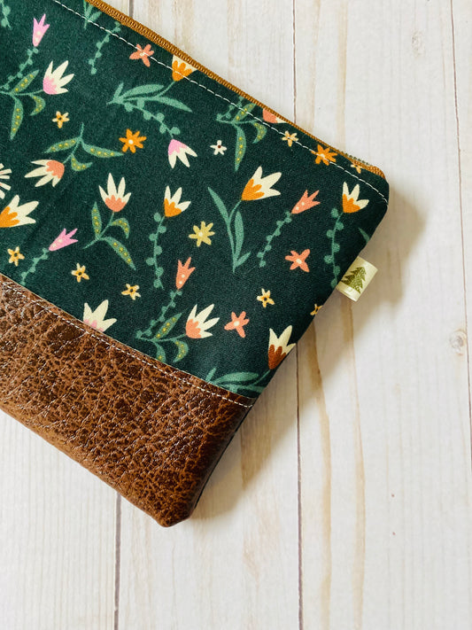 Green Floral Wallet