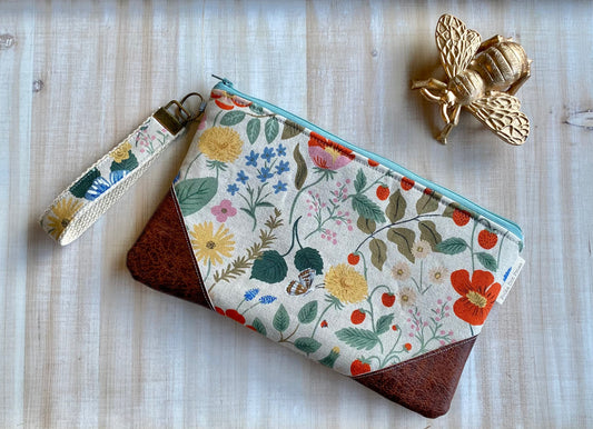 Blooming Flowers Wristlet Bag