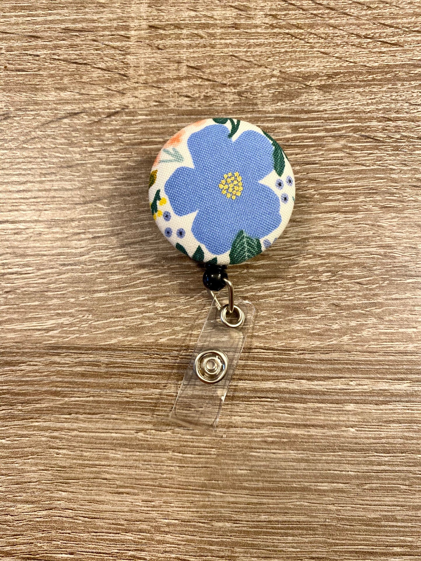 Rifle Paper Co. Blue Flower Retractable Badge Reel – Polka Dot Pines