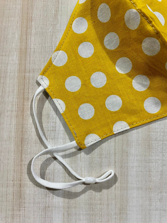 Mustard Polka Dots Adjustable Mask