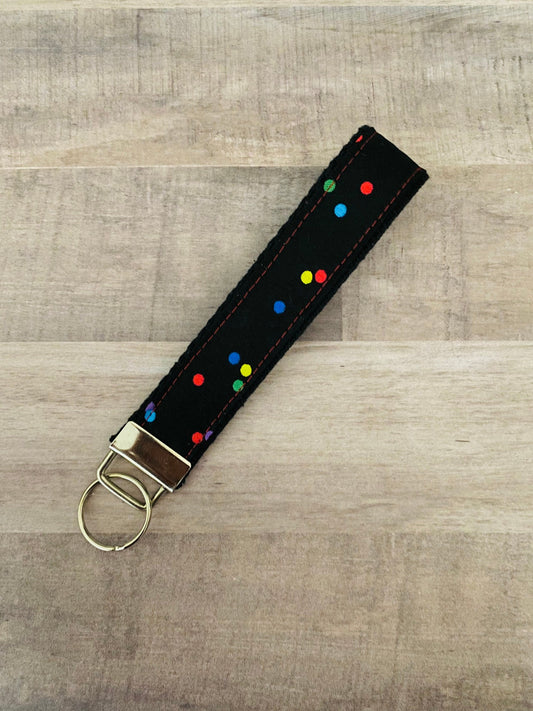 Multicolored Polka Dot Key Fob