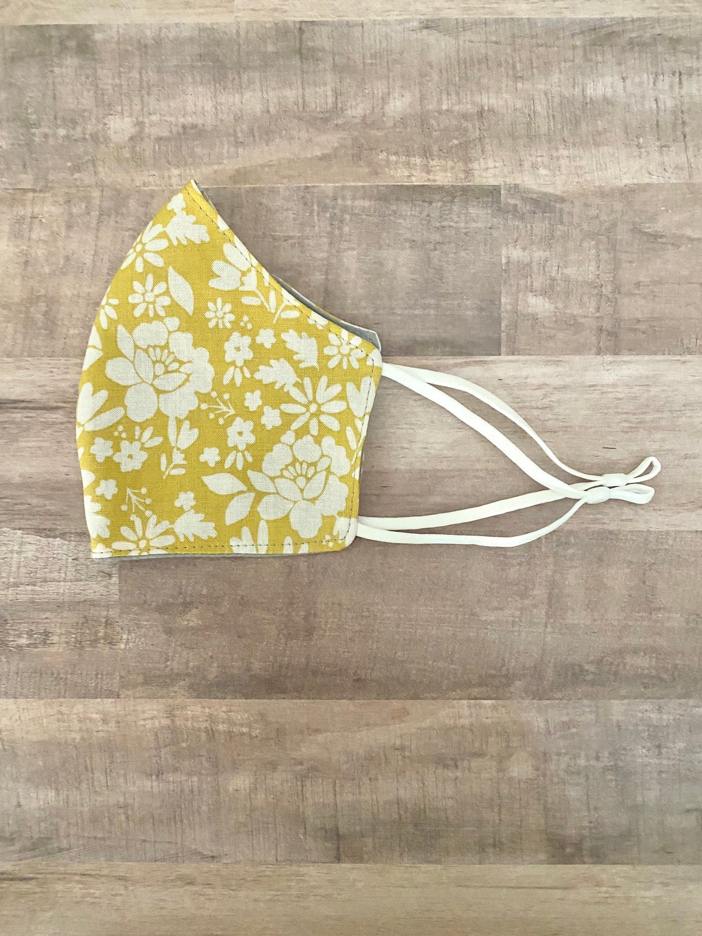 Dainty Yellow And White Floral Adjustable Mask