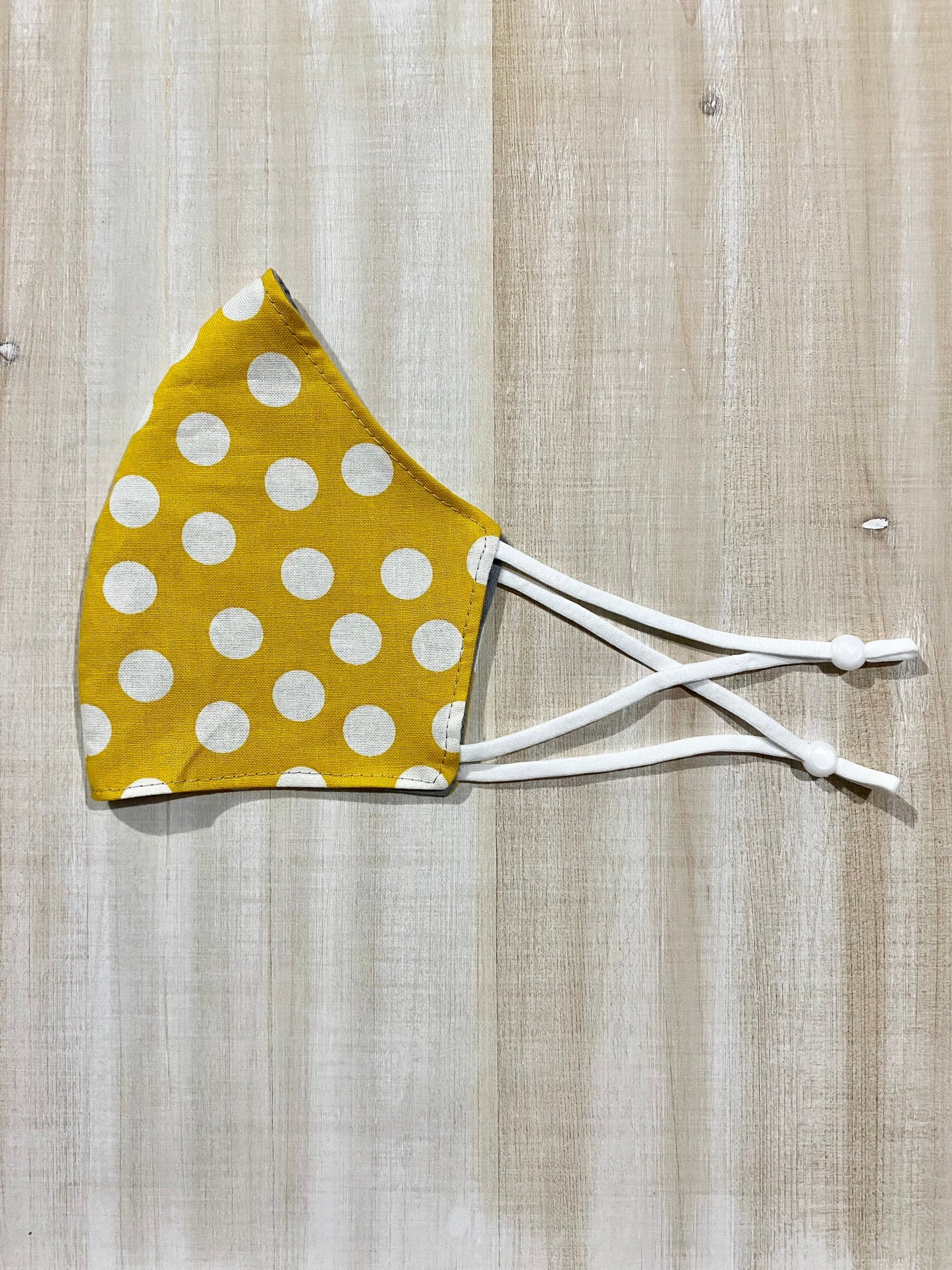 Mustard Polka Dots Adjustable Mask
