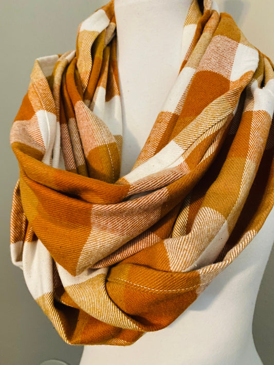 Fall Foliage Infinity Scarf, infinity scarf, fall scarf, orange scarf, autumn scarf