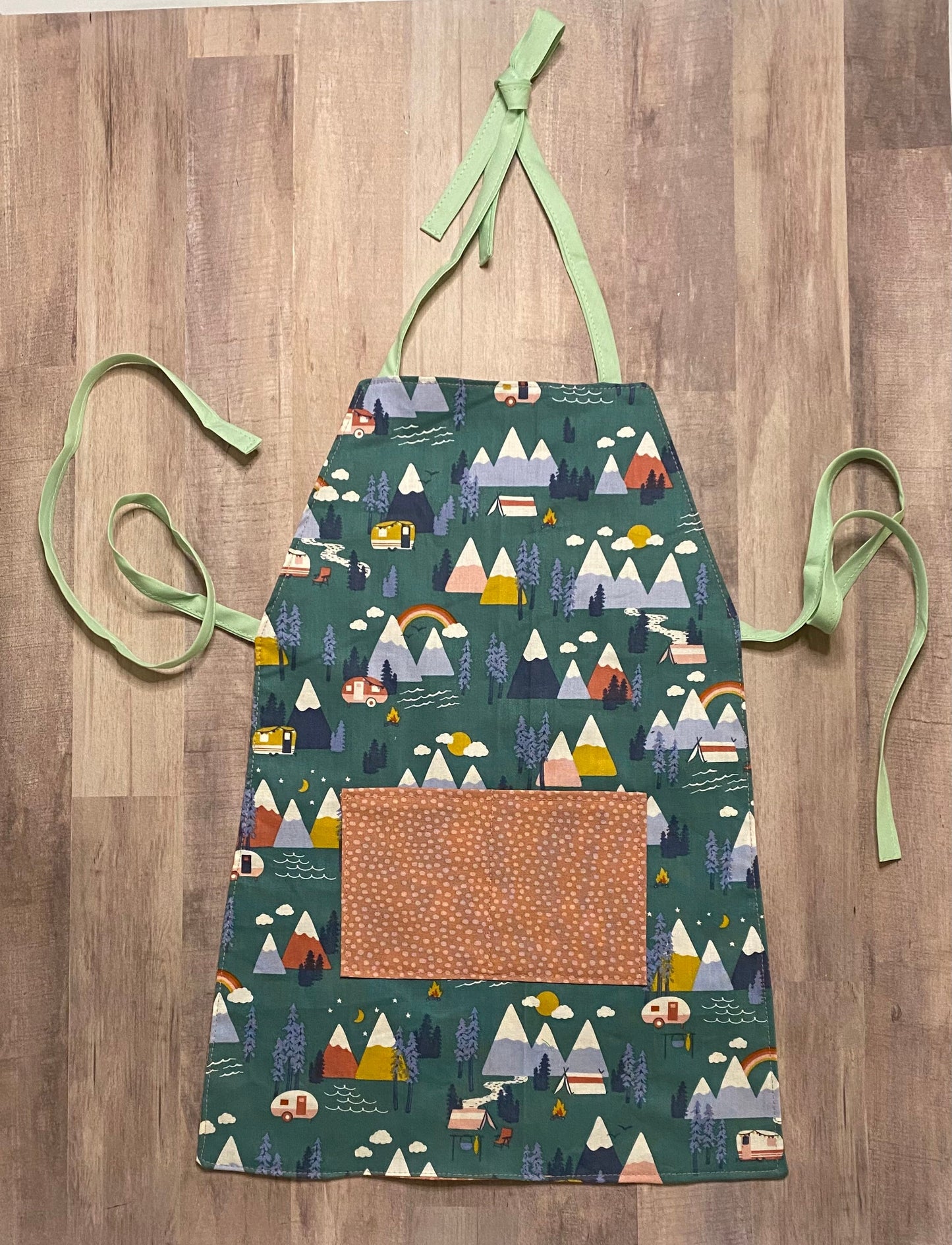Happy Campers and Mountains Child Apron