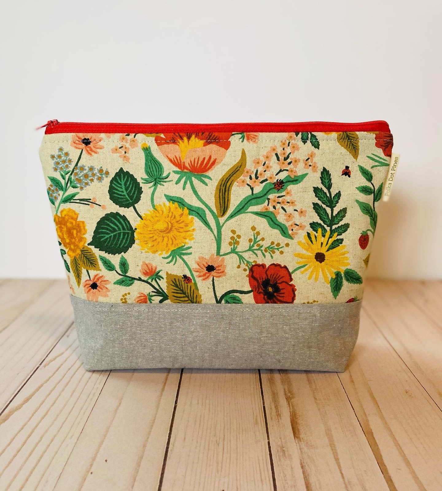 Summer Meadow Canvas Large Zippered Bag